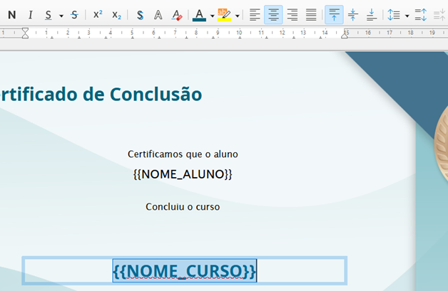 Texto centralizado