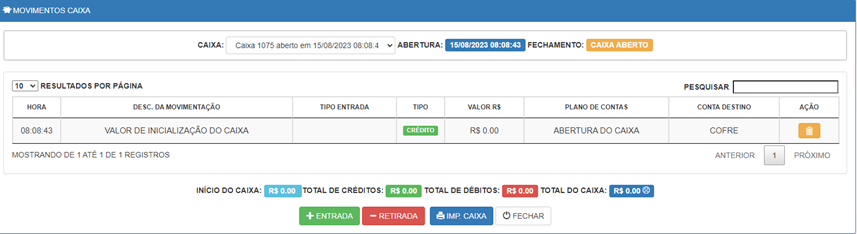Movimento Caixa